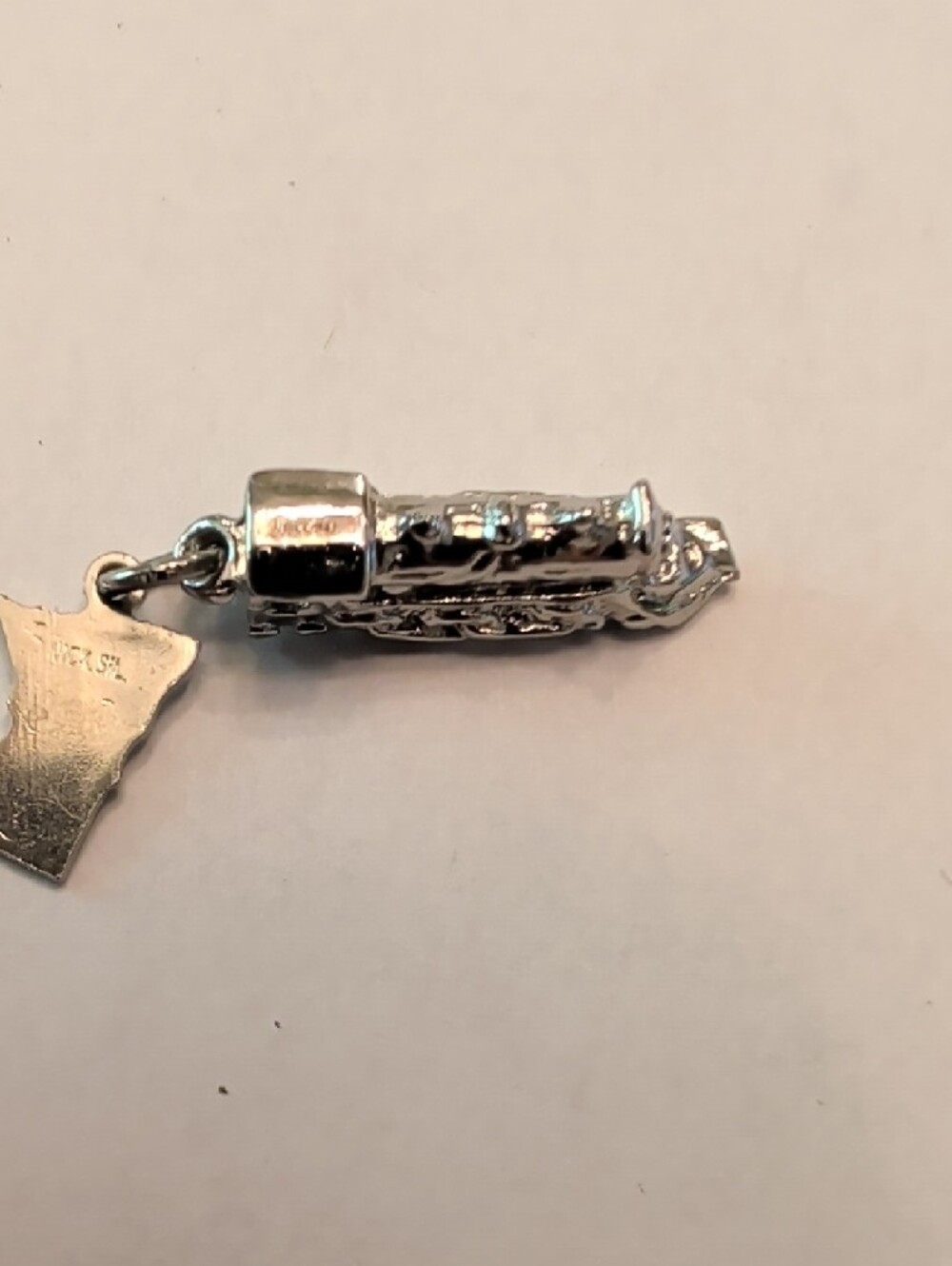 Vintage Silver Tone Minnesota Train Charm with Tag - Picture 4 of 5